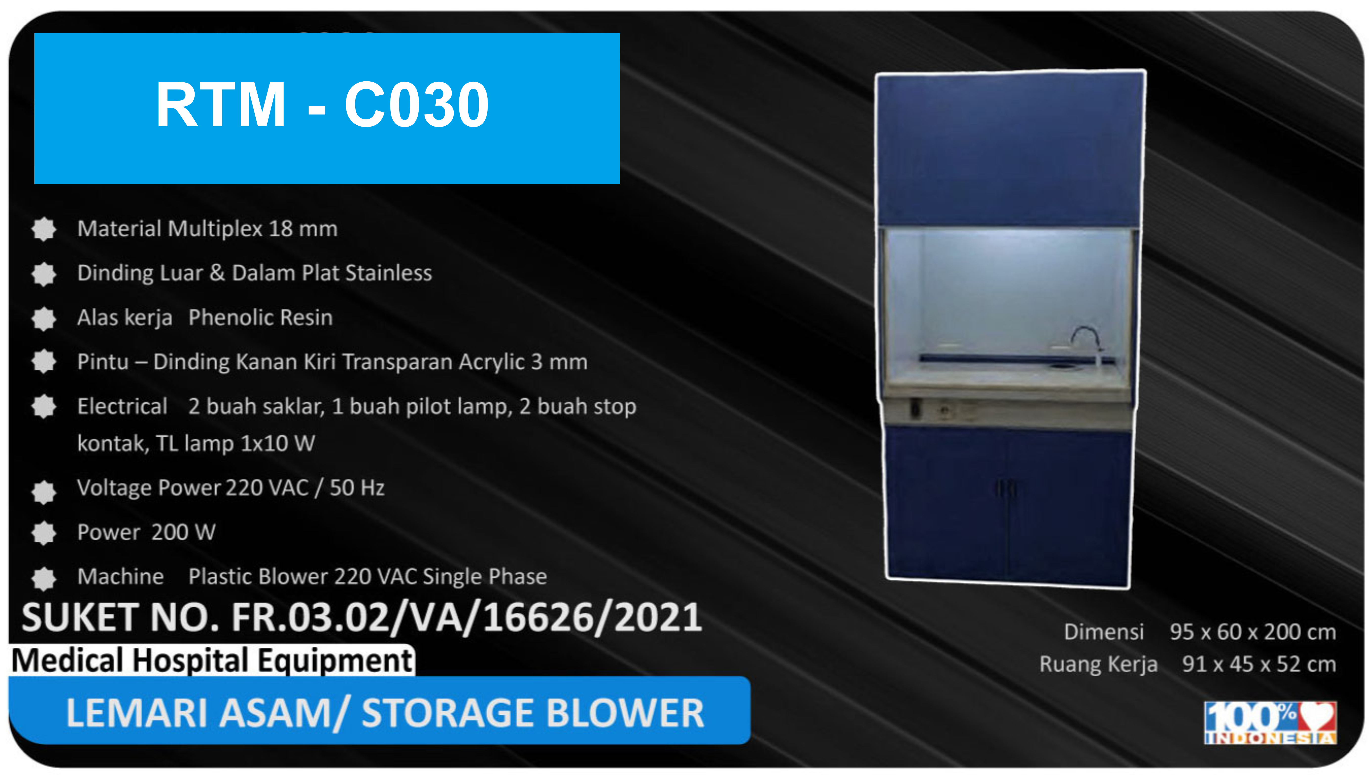 Lemari Asam / Storage Blower RTM – C030