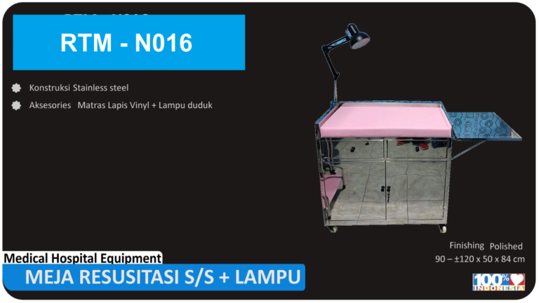 Meja Resusitasi S/S + Lampu RTM – N016